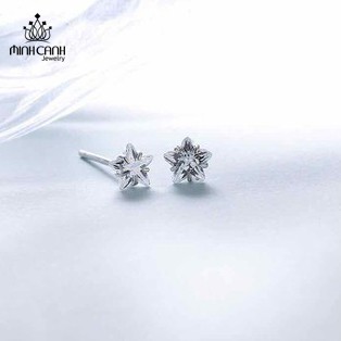 Ảnh Bông Tai Khuyên Tai Nụ Bạc Hình Ngôi Sao Gắn Đá - Minh Canh Jewelry 4