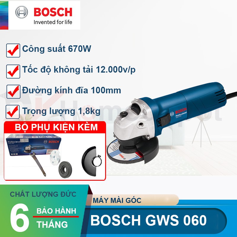 [Mã BMLTB200 giảm đến 100K đơn 499K] Máy mài góc Bosch GWS 060 670W