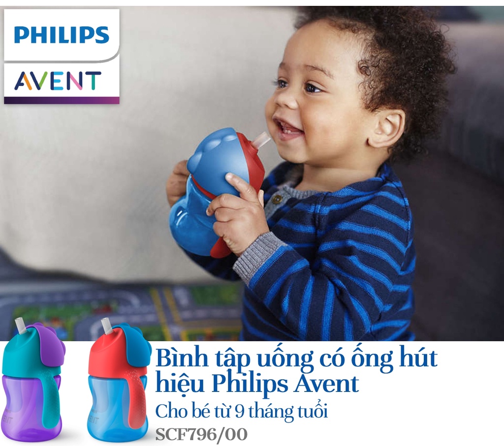 Mô tả Philips Avent bình tập uống có ống hút 200ml bé từ 9 tháng SCF796/00 - 1