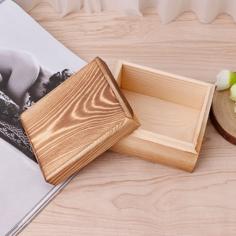 Hộp gỗ có nắp đậy trang trí DIY đa dụng