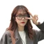 Mắt kính nữ không độ chống ánh sáng xanh và tia UV phong cách Ulzzang gọng kính cận tròn thay được mắt cận 076