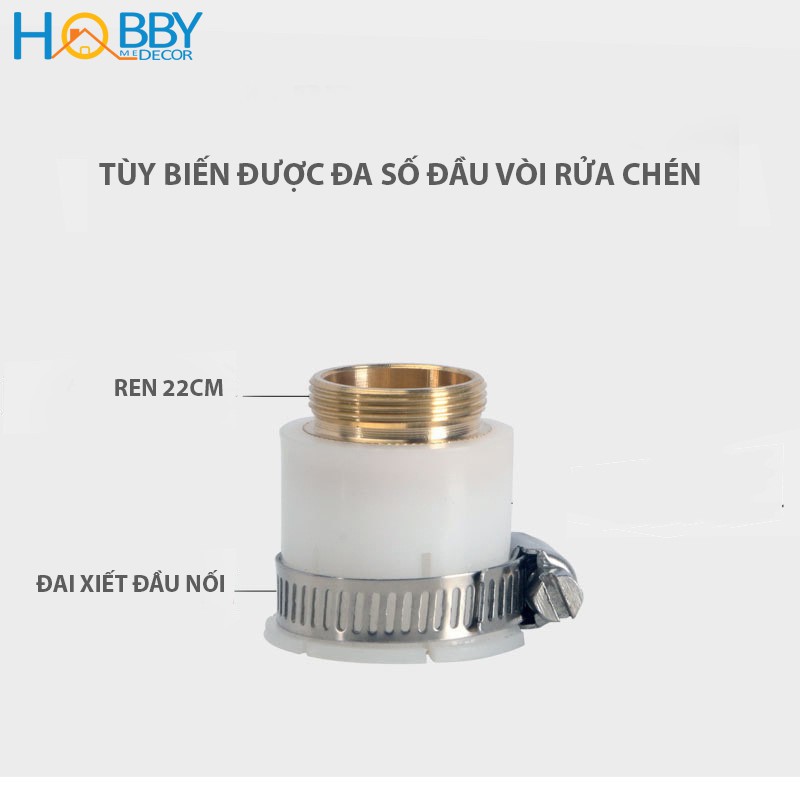 Đầu nối ren đồng kèm cao su non Hobby home decor DNCS