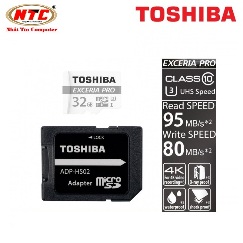 UHS-I Classe 10 U3 Toshiba N401 scheda di memoria SDXC Exceria Pro 64GB 95MB/s S