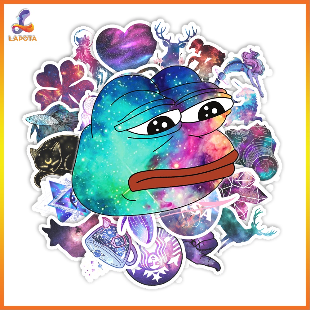 Set 50 cái Sticker Galaxy dán mũ bảo hiểm, hình dán galaxy retro chống ...