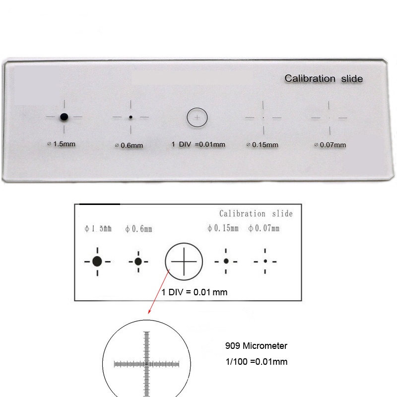 Thước hiệu chuẩn kính hiển vi 0,01mm Thước đo giai đoạn micromet hiệu ...