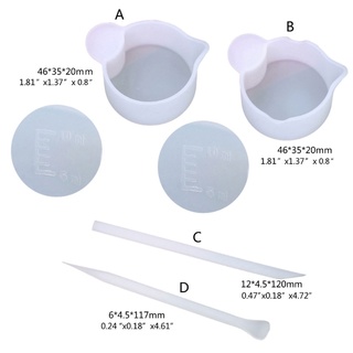 Cốc/ que khuấy bằng silicon trong suốt dùng đúc đồ trang sức diy