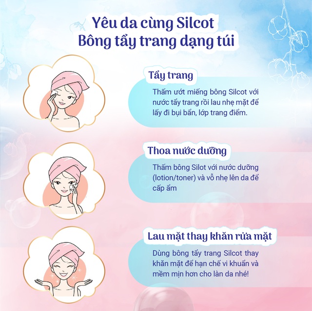 Ảnh Bông trang điểm (bông tẩy trang) Silcot 82 miếng/hộp 3