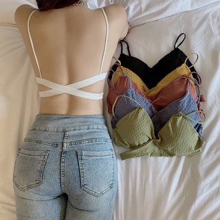 Phong Cách Mới Rỗng Đẹp Lưng Quần Lót Nữ Sinh Viên Đeo Chéo Ngực Quấn Không Dây Áo Ngực Mùa Hè Mỏng Ống Top