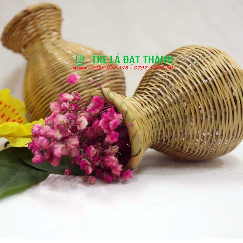 Giỏ cắm hoa mây tre đan mini trang trí, chụp hình xinh xắn | Shopee ...