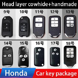 HONDA HRV CRV CRV5 FIT ODYSSEY Ikey Vỏ chìa khóa bằng da 100% Fit