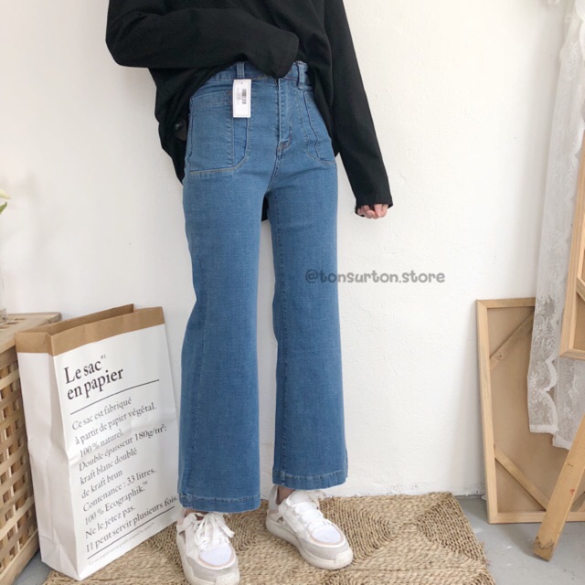 Quần cullote jean FANE GU 3191 Shopee Việt Nam