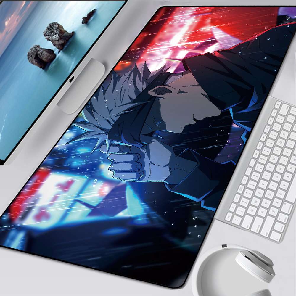 900x400x2mm Anime Jujutsu Kaisen Khóa Cạnh Chuột Chơi Game Lớn Miếng Lót Máy Tính Game Thủ Lớn 90x40cm 70x30cm Miếng Lót Chuột Văn Phòng Thảm Cho Bàn PC Notebook