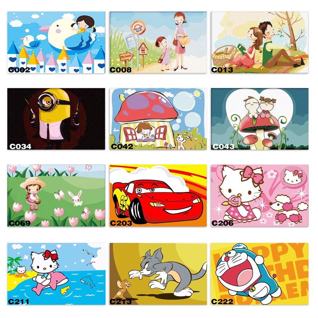 Tranh Tô Màu Theo Số Mini Size 20X30Cm (Cho Trẻ Em Từ 10 Tuổi) - Tranh Sơn  Dầu Số Hóa Khổ Nhỏ Cute Dễ Thương | Shopee Việt Nam