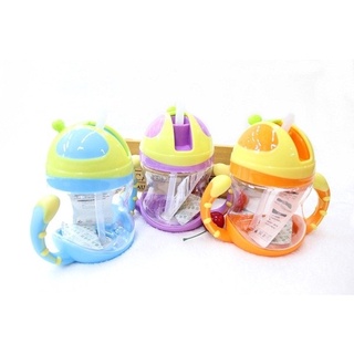 Bình tập uống nước cho bé vòi silicon 250ML nắp gạt