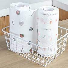 ⭐ HÀNG HOT ⭐ Cuộn giấy lau nhà bếp đa năng 220 tờ màu trắng có thể giặt được