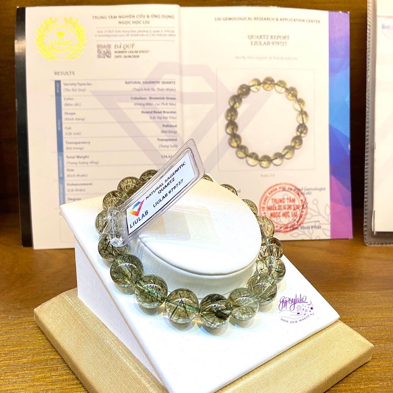 Ảnh Vòng Tay Round Đá Thạch Anh Tóc Đen SP003990 Gypsy.lala 2