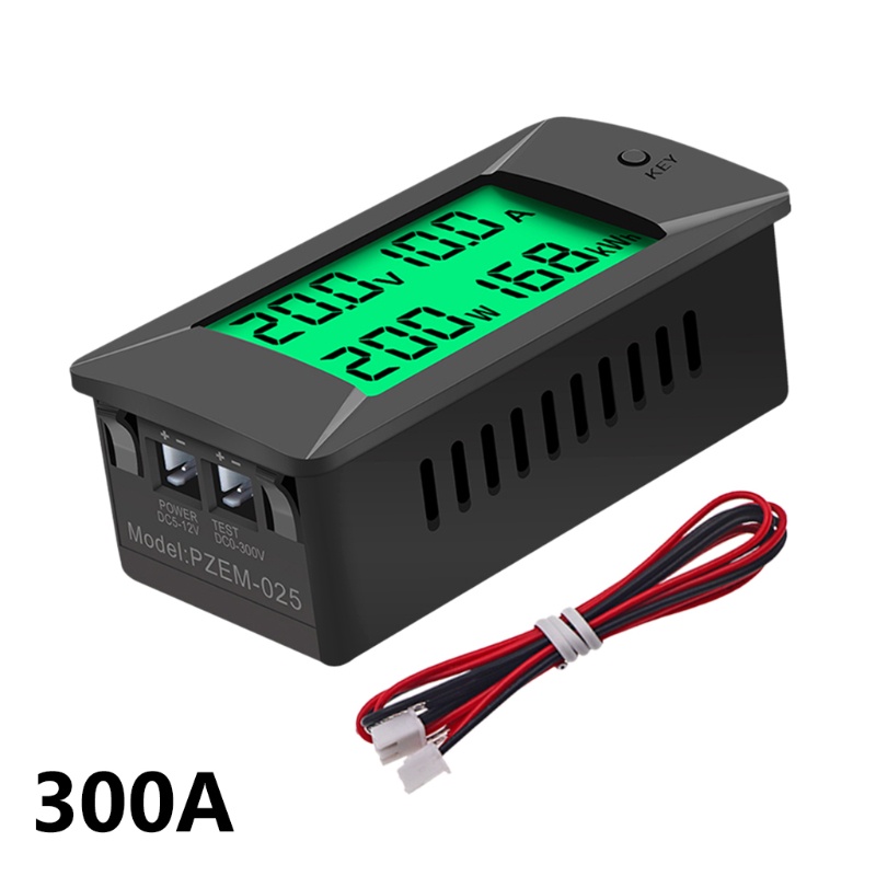 POP cho DC 0-300V 0-300A Màn hình LCD Kỹ thuật số Điện áp dòng điện Đồng hồ đo năng lượng Công suất Công suất Watt Meter Ampe kế Voltmete