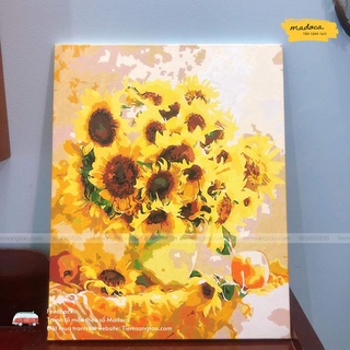 Tranh tô màu số hóa Madoca có khung 40x50cm hướng dương rực rỡ T47
