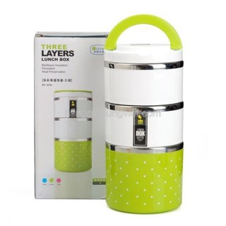 Cà mên-Camen giu nhiet 3 ngan - Hộp đựng cơm giữ nhiệt 3 ngăn inox, Cap long, Hộp đựng cơm bằng Inox