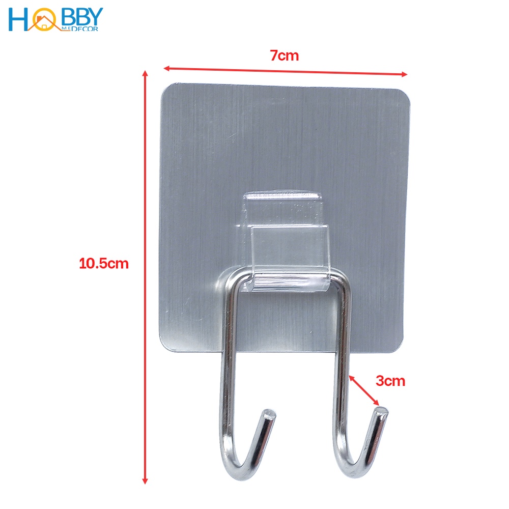 Móc treo đồ bếp dán tường inox 304 bằng sticker Hobby home decor MTST