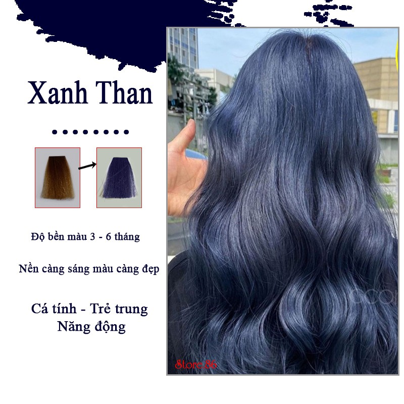 Thuốc nhuộm tóc màu Xanh Than 100ml màu nhuộm lên chuẩn tone