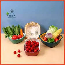 Bộ Rổ Nhựa Kèm Chậu 6 Món Cao Cấp Vàng xanh hàng đẹp loại 1