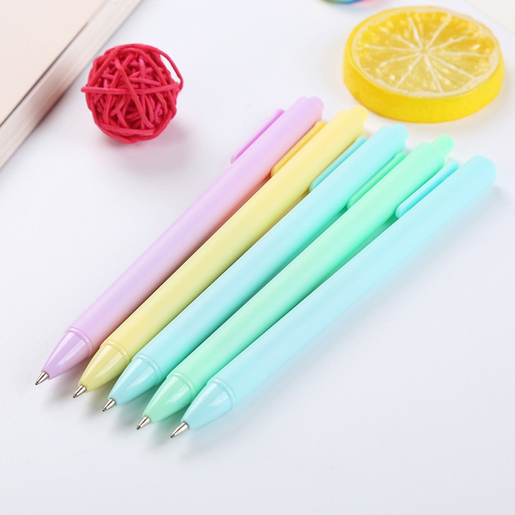 3 Bút Bi Bấm Mực Đen Đơn Sắc