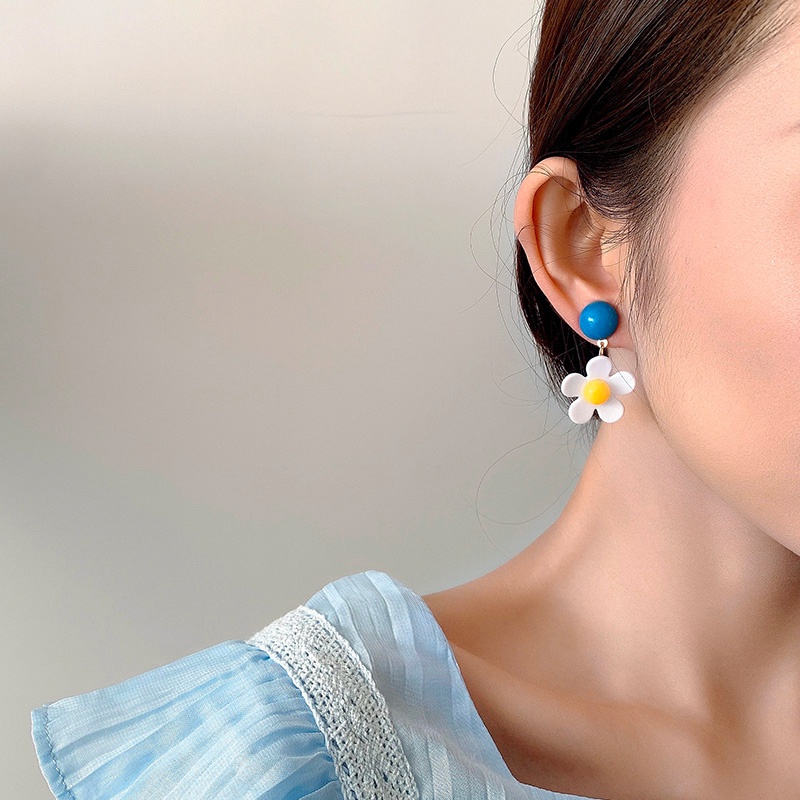 Kẹp tai bông tai hoa trà dễ thương cho trẻ em, không xuyên, phù hợp mùa hè