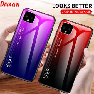 Ốp điện thoại mặt kính cường lực cứng viền mềm màu gradient dành cho Google Pixel 4 3A 3 2 XL