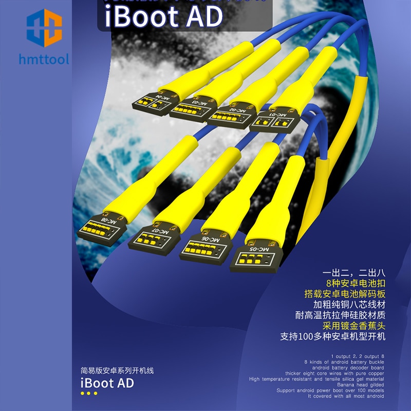 Mechanic IBOOT AD Android Dây khởi động đơn giản cho Xiaomi OPPO VIVO Meizu Samsung Huawei Boot Line Cáp kiểm tra cấp nguồn