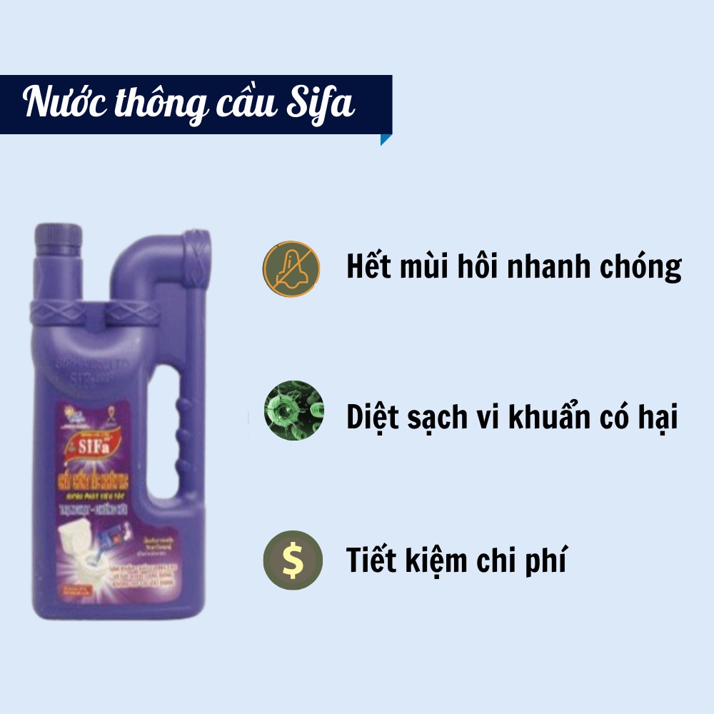 Thông tắc bồn cầu, thông tắc cống, ống thoát nước cực mạnh siêu nhanh 5 phút Sifa 1400g/1600g chống hôi hiệu quả