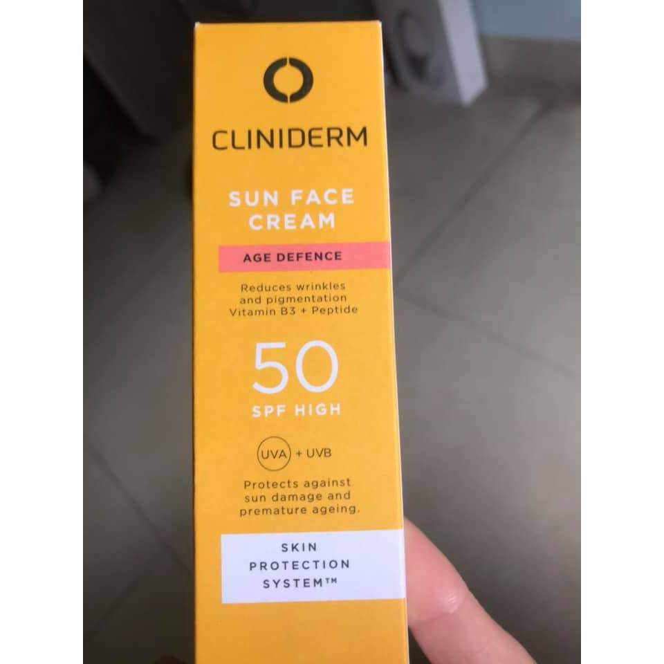 Kem chống nắng vật lí CLINIDERM NA UY Sun Face Cream SPF 25 ngăn lão