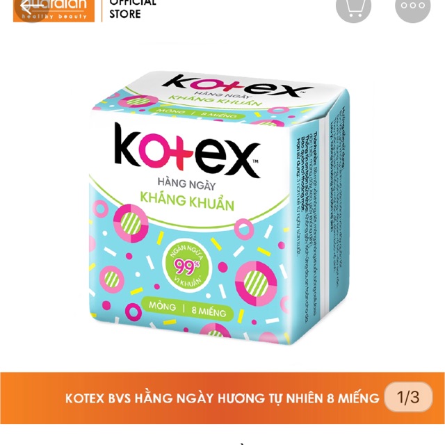 Băng vệ sinh Kotex hằng ngày hương tự nhiên (8 miếng)