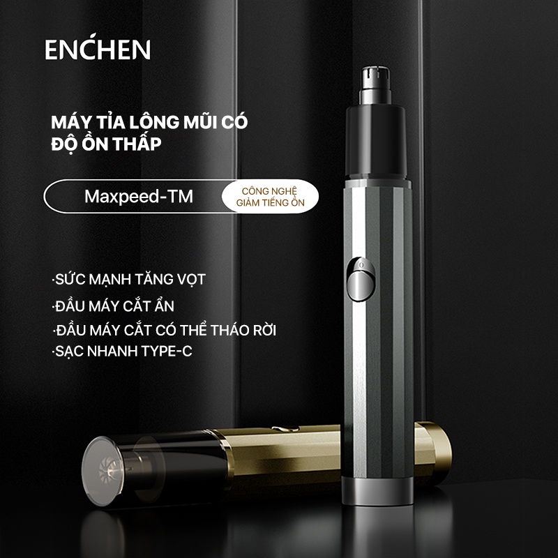 Ảnh Máy tỉa lông mũi Enchen EN001 sạc pin Type-C đầu cạo tròn ẩn tháo rời, động cơ mạnh mẽ giảm ồn 2