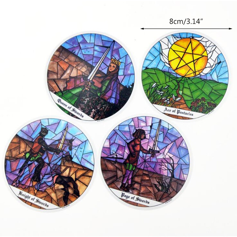 Bộ 78 lá bài tarot tròn in họa tiết monastery cổ điển