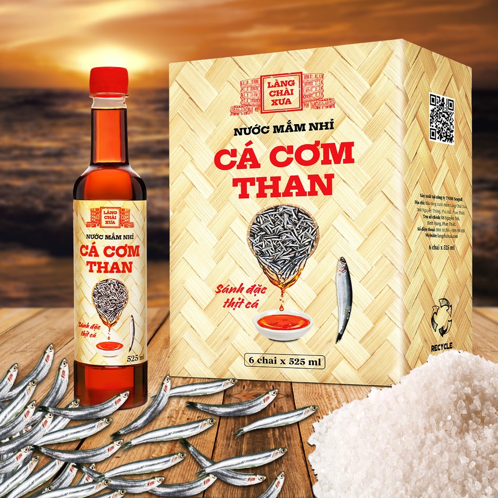 Mô tả Nước mắm nhỉ cá cơm than Làng Chài Xưa 525ml (01 chai) sánh đặc thịt cá 300 năm truyền thống - 3