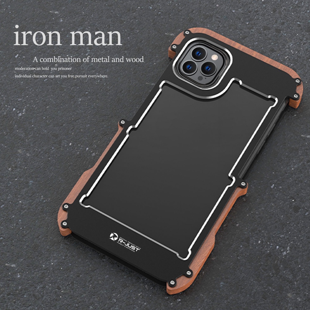 Gỗ Khung Carbon Kim Loại Dành Cho iPhone 16 15 14 13 Pro MAX 12 Mini Nhôm Ốp Lưng Chống Sốc Giáp Bảo Vệ Vỏ Điện Thoại 14 Plus