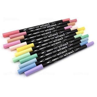 Bộ bút lông hai đầu MARVY - 6/12 màu PASTEL ngọt ngào xinh xắn 🌻 (còn có tông màu khác)