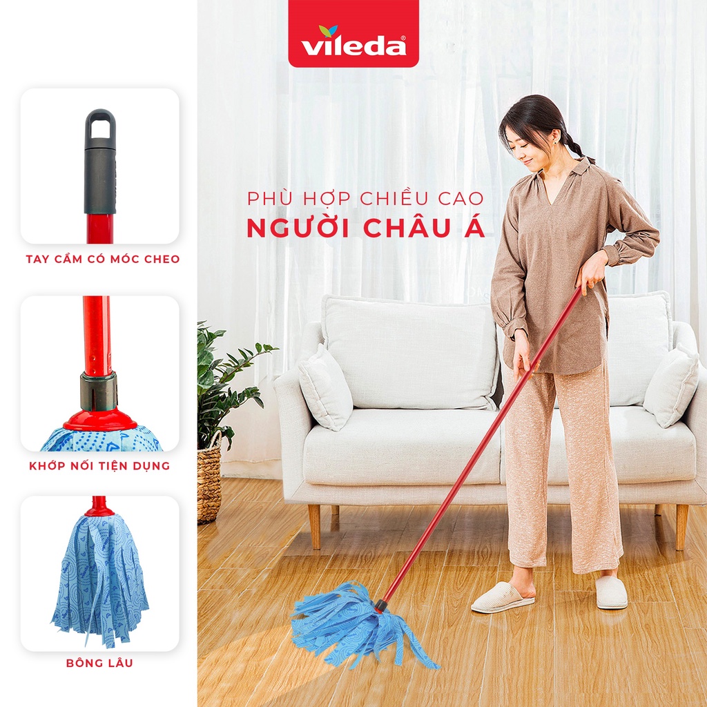 Ảnh Cây lau nhà đa năng VILEDA Wetmop vải sợi microfibre, siêu thấm dùng cho mọi loại sàn 4