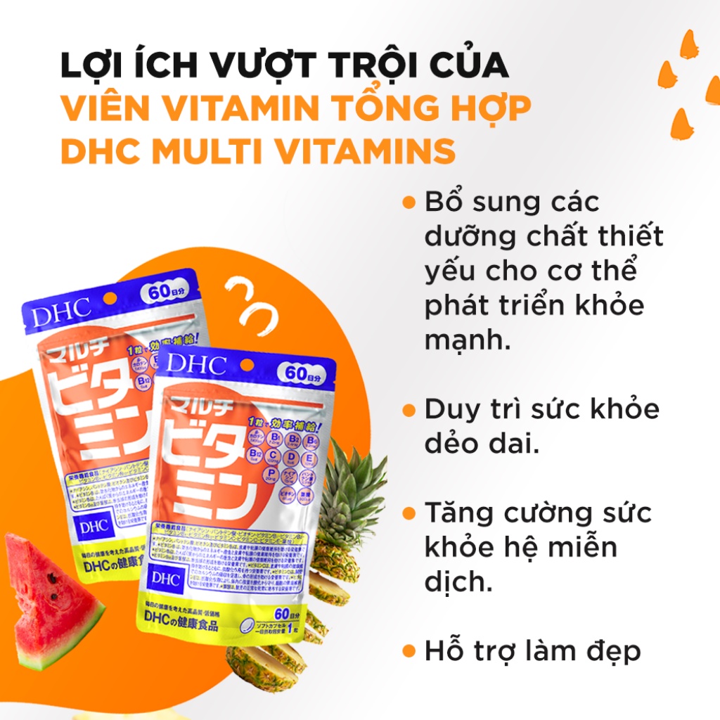 Ảnh Viên Uống Vitamin Tổng Hợp DHC Multi Vitamins Cung Cấp Dưỡng Chất Giúp Cơ Thể Khoẻ Mạnh 3