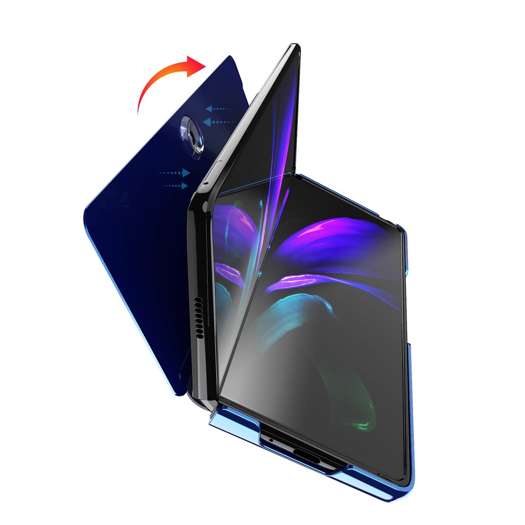 Z Fold 7 6 4 5G Funda Flip Case cho Samsung Galaxy Z Fold 5 2 W21 Fold 3 W22 Mirror Clear View Vỏ da PU Vỏ điện thoại W20 Capa