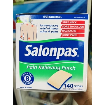 Cao dán giảm đau Salonpas Mỹ hộp 140 miếng sản phẩm được hãng Hisamitsu sản xuất riêng cho thị trường Mỹ - EDS Hàng Mỹ