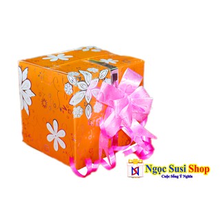 Hộp Quà Kiếng Bông Vuông 10cm + Tặng Nơ + Băng Keo