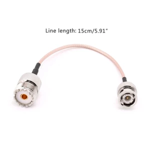 BTM UHF SO239 Nữ Sang BNC Nam RG316 Cáp Đuôi Heo 15cm Đài Phát Thanh Ăng Ten Đồng Trục Cabel