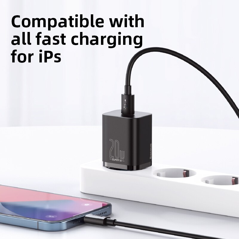 Ảnh Cốc Sạc Nhanh Baseus Super Si USB C QC 3.0 20W Hỗ Trợ Type C Cho iPhone 12 Pro Max 4