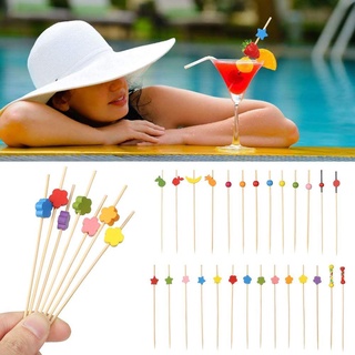 SAVORBOX 100 Chiếc Tre Chọn Đồ Dùng Tiệc Dã Ngoại Cupcake Trái Cây Nĩa Salad Rau Que Tăm Xiên Handmade Tăm