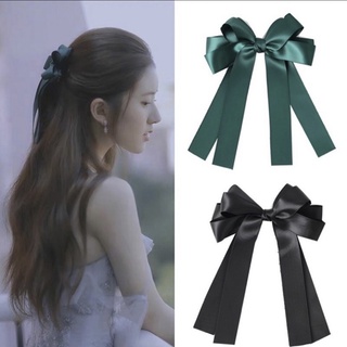 [Handmade] Kẹp nơ ruy băng vải lụa đuôi dài dễ thương phong cách Hàn Quốc dành cho bạn gái