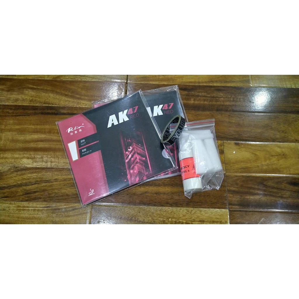[Xỉ, lẻ, CTV] COMBO HAI MẶT VỢT PALIO AK47 RED KÈM KEO SỮA DÁN MẶT ENERGY LONG VÀ VIỀN VỢT