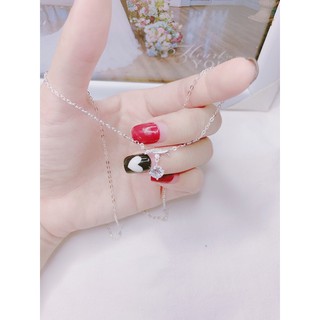 Dây chuyền liền mặt đá treo bạc ta nguyên chất chĩnh hãng -Bạc LOPA