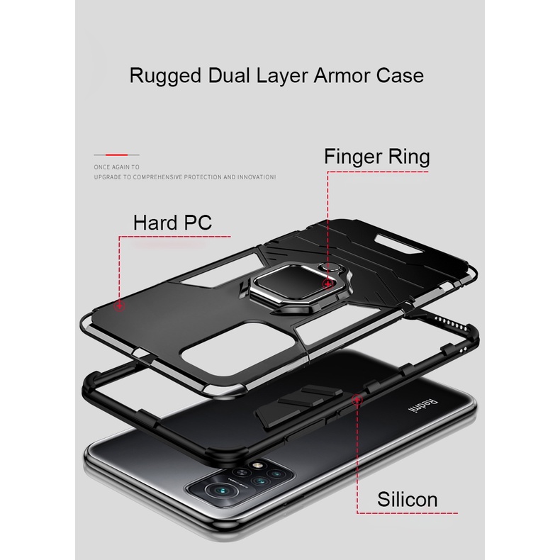Dành Cho Xiaomi Mi 10T / 10T Pro 5G Vỏ Giáp Chống Sốc Nhẫn Đứng Ốp điện thoại Ốp điện thoại
